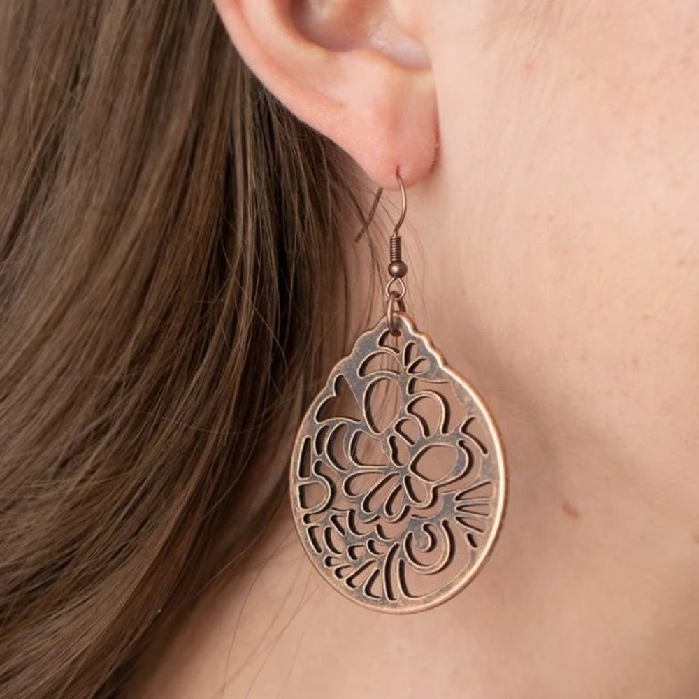 Garden Mosaic Copper Earrings